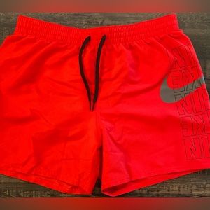 Red Nike Swim Trunks